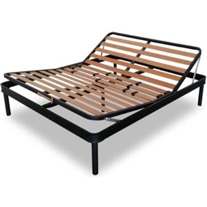 EVERGREENWEB MATERASSI & BEDS EVERGREENWEB - Rete Matrimoniale 140x195 Manuale Alza Testa e Piedi, Doghe in Legno per TAGLIE FORTI XXL Rinforzata con Doppia Struttura in Ferro 5 Gambe Smontabili Base da Incasso x Letti e Materassi