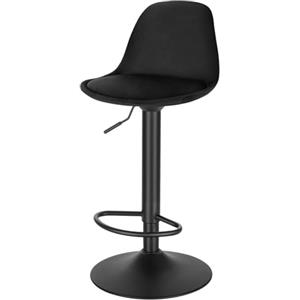 EUGAD Sgabello da Cucina Moderno, Sedia Alta da Bar Regolabile in Altezza, Sgabello Imbottito Girevole con Schienale e Poggiapiedi, Nero Inchiostro, 1050BY-1