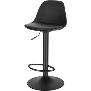 EUGAD Sgabello da Bar Moderno Sgabello Alto con schienale in Simipelle Sedia Alta da Cucina Regolabile Girevole Nero 0651BY-1