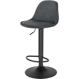 EUGAD Sgabello da Cucina Moderno, Sedia Alta da Bar Regolabile in Altezza, Sgabello Imbottito Girevole con Schienale e Poggiapiedi, Grigio Scuro, 1051BY-1