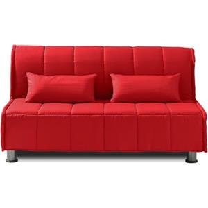 EVERGREENWEB MATERASSI & BEDS EVERGREENWEB Divano Letto 2 Posti con Materasso Matrimoniale 140x190 Ortopedico, Prontoletto RICHIUDIBILE con Rivestimento SFODERABILE e Lavabile, Coppia Cuscini SUPERSOFT Abbinati color Rosso EVENING