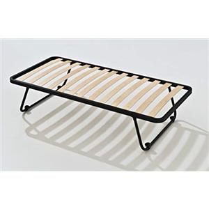 EVERGREENWEB MATERASSI & BEDS EVERGREENWEB - Rete a doghe Singola 80x190 cm Letto Apribile Salvaspazio con Gambe Pieghevoli, Doghe in Legno Naturale di Faggio, 4 Ruote AntiGraffio Struttura in Ferro Rinforzata per Tutti Materassi