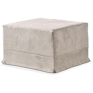 EVERGREENWEB MATERASSI & BEDS EVERGREENWEB - Pouf Letto Singolo con Materasso in Water Foam Alto 10 cm Salvaspazio Pieghevole per Camera, Cameretta o Soggiorno, Puff Poggiapiedi, Ottomano, Tessuto Sfoderabile e Lavabile Tortora