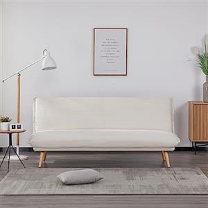 EVERGREENWEB MATERASSI & BEDS EVERGREENWEB - Divano Clic Clac trasformabile in materasso |Divano Letto 3 posti Stile Scandinavo Design moderno | Divanoletto imbottito con piedini a scomparsa e piedi in Legno | Click Velvet Bianco
