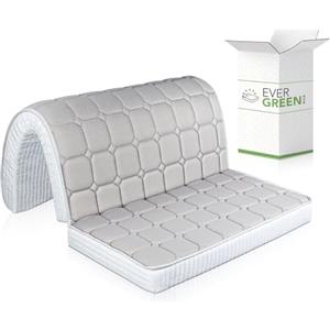 EVERGREENWEB MATERASSI & BEDS EVERGREENWEB - Materasso Memory Una Piazza e Mezzo 120x190 Alto 10 cm per Divano Letto Prontoletto, Pieghevole, Rivestimento Bianco Anallergico, Ortopedico, Laccetti di Fissaggio Bed Sofa Memory