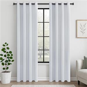 MRTREES Tenda Coprente Tende Termiche Isolanti per Interni Tende Fonoassorbenti con Anelli Tende Oscuranti per Soggiorno Camera da Letto Salotto 2 Pezzi 140x220 CM, Grigio Perla