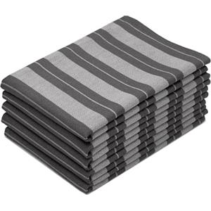 ZOLLNER 5 strofinacci in cotone - 50x70 cm - canovacci da cucina a righe grigie - assorbenti e robusti - lavabili a 60°C - qualità gastsronomica - Certificato OEKO TEX (R)