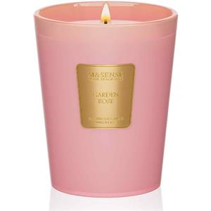 M&SENSEcandela Profumate alla Rosa da Giardino, 400 g, Floreali a Lunga Combustione fino a 75 Ore, Regalo Perfetto per le Donne