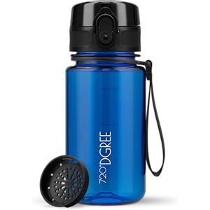 720°DGREE Borraccia Bambini 350ml "uberBottle" +Setaccio, crystalClear - Senza-BPA, Prova Perdite - Bottiglia piccola e leggera, Borracce da 3 anni per Ragazza, Ragazzi, Scuola Materna, dell'Infanzia