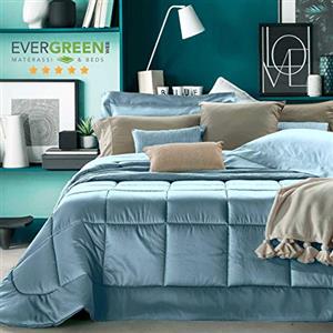 EVERGREENWEB MATERASSI & BEDS EVERGREENWEB - Trapunta 1 Piazza e Mezza 220x270 cm Moderno Copriletto Invernale Rivestimento Polonia 100% RASO PURO COTONE Imbottito in Morbida Microfibra di Poliestere IPOALLERGENICO Lavabile ASSISI