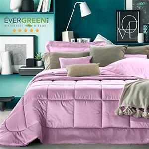 EVERGREENWEB MATERASSI & BEDS EVERGREENWEB - Trapunta 1 Piazza e Mezza 220x270 cm Moderno Copriletto Invernale Rivestimento Glicine 100% RASO PURO COTONE Imbottito in Morbida Microfibra di Poliestere IPOALLERGENICO Lavabile ASSISI
