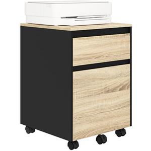 WOLTU Cassettiera Scrivania con 2 Cassetti, Schedario con Rotelle, Schedario da Ufficio A4, in Legno PB, 40x40x56cm