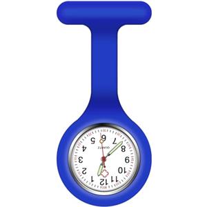 Vicloon Orologio da Infermiere, 1Pcs Orologio per Infermieri in Silicone con Spilla, Infermieri Fob Medical Watch Quandrante Rotondo, Orologi da Tasca per Medici e Infermieri Paramedico - Blu