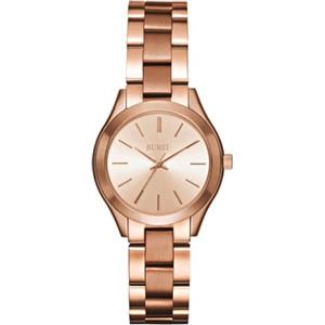 BUREI Orologio da donna minimalista, analogico, al quarzo, orologio da polso da donna, classico, in acciaio inox, regalo per le donne, Oro rosa (Oro rosa)