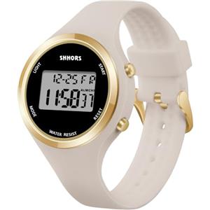 AOOSU Orologio Digitale da Donna, Orologio da Donna con Sveglia, Cinturino in Silicone, Quadrante Luminoso, Visualizzazione Della Data, Adatto per Il Tempo Libero o lo Sport (Rosa Albicocca)