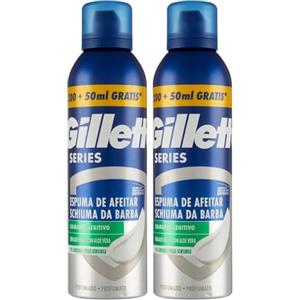 Gillette Series la Schiuma da Barba Lenitiva con Aloe Vera, per Pelli Sensibili, Protezione Completa Contro le Irritazioni, Aiuta a Proteggere Contro Ferite, Bruciore, Irritazioni e Tensioni, 250 ml
