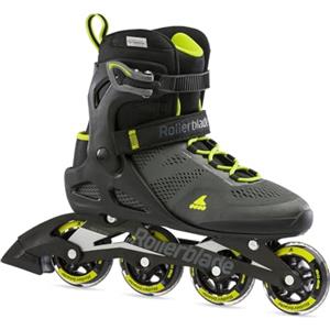 Rollerblade MACROBLADE 80 pattini in linea, pattini in linea freestyle e urban da uomo con chiusura con fibbia, nero/lime