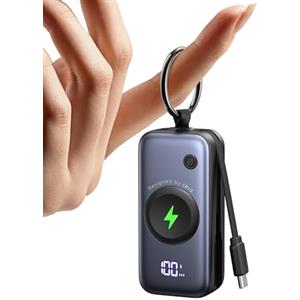 INIU Power bank, Stazione di ricarica per Apple Watch, 5000mAh 20W Powerbank per smartwatch, Caricatore Portatile con Cavo USB-C Integrato, Powerbank per Apple Watch, iPhone 17 16 15, Samsung, Xiaomi