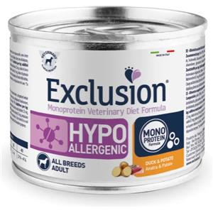 Exclusion Dog Diet Hypoallergenic - Alimento Completo Monoproteico con Anatra e Patate in Lattina da 200 Gr