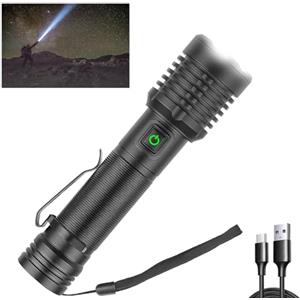 DXHGHYGL Torcia LED Professionale Ricaricabile 90000 lumen Super Luminosa,Torcia Potente 2600 mAh USB ad Alta Capacità IPX6 Impermeabile Per il Campeggio e l'escursionismo