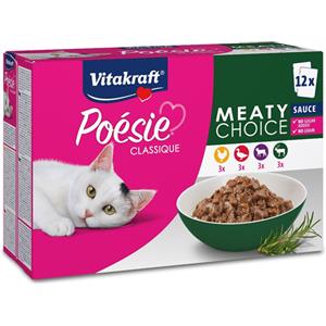 Vitakraft Poesie Classic Meaty Sauce - Bocconcini in Salsa per Gatti Adulti - Multipack 12x85GR