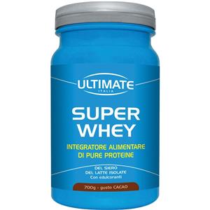 Ultimate Super Whey - Proteine Isolate del Siero del Latte Gusto Cacao 700g - Assorbimento Rapido e Senza Glutine