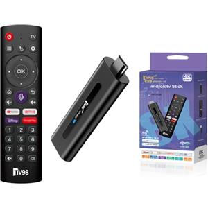 Tvszizx Android TV Stick 4K 2G+16GB H313 Quad-Core 64bit WiFi5 Dual 2.4G/5G WiFi HDR10+ HD Smart TV Stick Box (H 2+16APP)