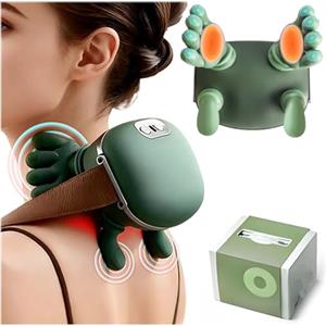 71Nmly Massaggiatore Schiena e Collo, Massaggiatore Cervicale, scaldacollo, Massaggio Cervicale, 3 Niveles de Masaje y 2 Niveles de Calor, Inalámbrico Recargable USB, Ideal para Casa, Oficina y Viaje