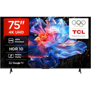TCL 75V6C - Smart TV 4K HDR Direct LED da 75, Google TV con Dolby Audio | Game Master, Motion Clarity, Google Assistant, Compatible with Alexa