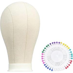 YsXoWiui Canvas Block Head Mannequin per Lo Styling di Parrucche E Cappelli, Testa 53 Cm
