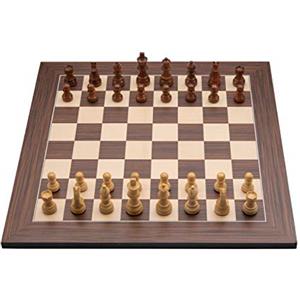 Engelhart - 170491 - Set di Scacchi Professionale 40x40 cm con Pezzi in Piombo e Feltro (Marrone/Naturale)