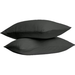 Nina Home Completo Lenzuola in Puro Cotone, Set Biancheria da Letto Premium Quality Made in Italy, con Federe 50x80cm (Nero, Solo Federe, Tinta Unita)