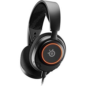 SteelSeries Arctis Nova 3 - Cuffie da gioco multisistema - Driver Hi-Fi - Audio spaziale a 360° - Luci RGB - Padiglioni AirWeave in memory foam - Super leggere - PC, PS5, PS4, Switch