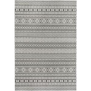 andiamo Tappeto per interni ed esterni Louisville tappeto moderno con bordo intrecciato completamente circondato da una trama piatta grigio 67 x 140 cm