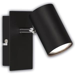 BRILONER - Classe A Lampada da parete, orientabile, 3000K bianco caldo, 2W, 450 lumen, circa 50.000h di luce, soggiorno, cucina, lampada da corridoio, camera da letto, nero