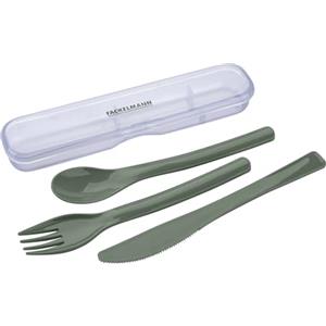 Fackelmann Set 3 Posate Portatili Ecologiche con Custodia da Viaggio per Picnic, Ufficio, Scuola e Campeggio - Forchetta, Coltello, Cucchiaio Riutilizzabili in Plastica