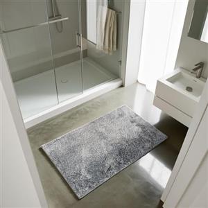 Comart - Tappeto Faith Bagno - Tappetino Rettangolare 45x75 cm - Morbido e Soffice sotto i Piedi - Pelo Medio - Asciugatura Rapida e Resistente all'Acqua - Antiscivolo - Lavabile in Lavatrice - Grigio