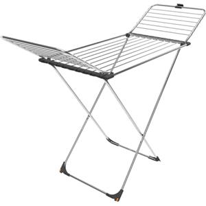Vileda Max | Stendibiancheria in acciaio inox | Fili grossi anti-piega | Griglia in alluminio | Per interni ed esterni | Pieghevole