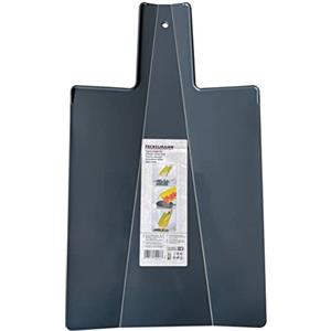 Fackelmann Tagliere Multifunzione con Manico e Bordi Pieghevoli 38x21,5cm per Raccogliere con facilità il Cibo una volta tagliato, in Plastica Alimentare Rigida, Colore Grigio Foro per appenderlo