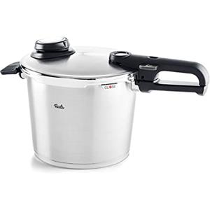 Fissler Vitavit Premium Pentola a pressione in acciaio inox 6 L, 22 cm, 4 livelli di cottura, incluso inserto, adatta a fornelli a induzione