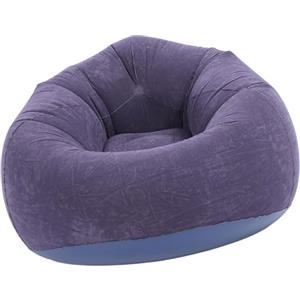 Tbest Sedia Gonfiabile Portatile Divano a Bordo di Blowing Morbido per Campeggio per il Tempo Libero - Materiale in PVC Premium (blu scuro)