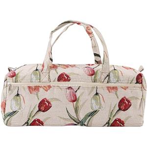 Ejoyous Borsa Porta Ferri da Maglia Grande in Tessuto, Resistente e Pratica, con Motivo Floreale, Traspirante, Multiuso, Organizer Interno, per Trucco, Scrivania, Viaggio, Camera da