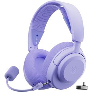 SteelSeries Arctis Nova 3P - Cuffie da gioco multipiattaforma wireless - Controllo via app - Batteria 40h - Driver magnetici al neodimio - 2,4GHz/BT - Mic staccabile - PS5, PS4, PC, Switch - Lavanda