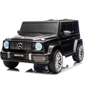 Beneo Motors Macchina elettrica per bambini Mercedes-Benz G63 AMG 4x4, due posti, 24V, nero, lettore MP3 con connessione USB/AUX e Bluetooth, trazione 4x4, batteria al litio, ruote EVA con sospensione