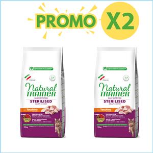 Trainer - Nova Food Natural Trainer gatto adulto Sterilizzato con Tacchino PROMO +2 prezzo a pezzo