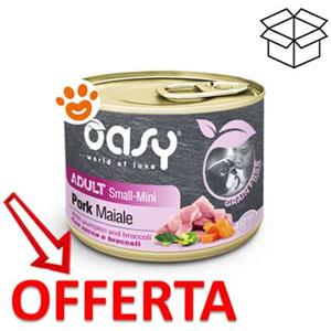 Oasy Cibo per Cani Adulto Small/Mini con Maiale 200g - Grain Free, Ingredienti Naturali