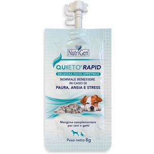 NutriGen Quieto Rapid - Mangime complementare per cani e gatti - Formato 8GR per alleviare stress e ansia