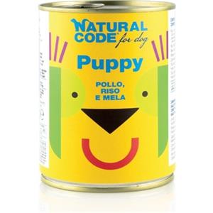 Natural Code Puppy 01 - Cibo Umido per Cani Cuccioli con Pollo, Riso e Mela - 400g