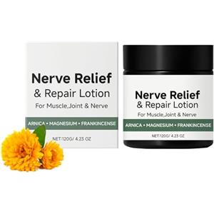 Generico Crema Calmante Per Nervi - Lozione Dolore Neuropatico Con Arnica E Magnesio | Idratante Lenitivo Per Ginocchia, Schiena, Collo, Mani E Piedi | Formula Non Grassa Ad Assorbimento Rapido, 120g