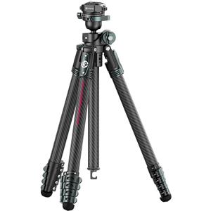 Ulanzi GlideGo JJ05 - Treppiede da viaggio in carbonio con braccio inclinabile, portata 18 kg, altezza 184 cm, testa a sfera